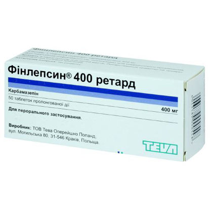 Світлина Фінлепсин 400 Ретард таблетки 400 мг №50